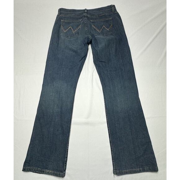 Wrangler Q-Baby Women's Straight Leg Blue Denim Jeans - Size 7/8 (31x31.5) - Picture 2 of 7